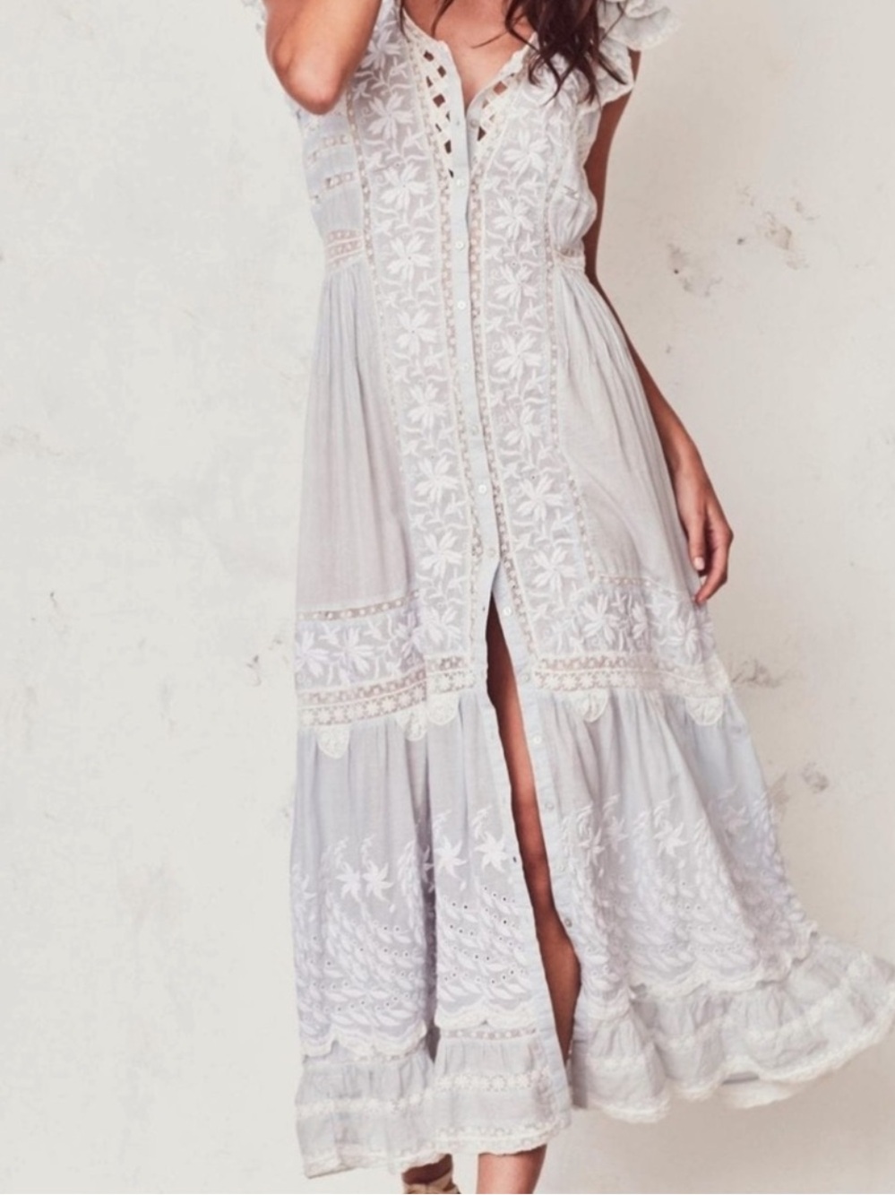 LoveShackFancy Valentina Floral Cottagecore Maxi Dress, Medium - Picture 3 of 9